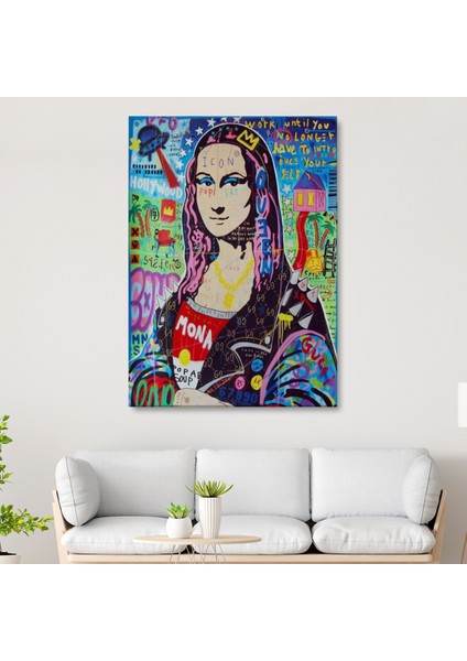 Banksy Renkli Mona Lisa Kanvas Tablo, Pop Art, Sokak Sanatı, Kanvas Tablo fiyatları