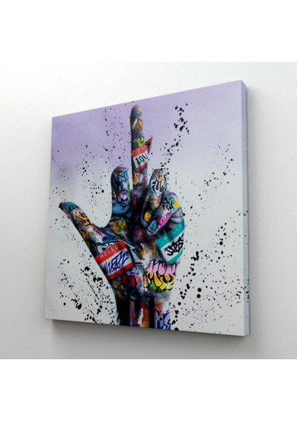 Orta Parmak Hareketi Sokak Sanatı, Kanvas Tablo, Graffiti Orta Parmak Izi