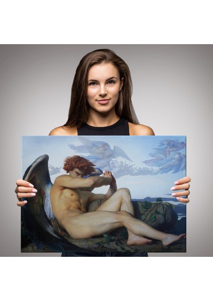 Alexandre Cabanel Fallen Angel's Eyes Kanvas Duvar Tablosu, Klasik Tablo
