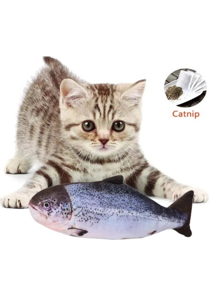 Tineke Peluş Kedi Oyuncağı Balık Kedi Nanesi Otlu Çıngıraklı 1 Adet Somon