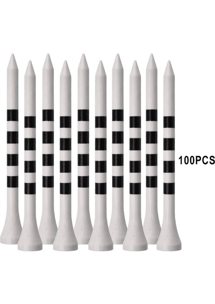 100X Bambu Golf Tees Dayanıklı Yüksek Performanslı Golf Aksesuarları 83MM Beyaz (Yurt Dışından) indirimleri