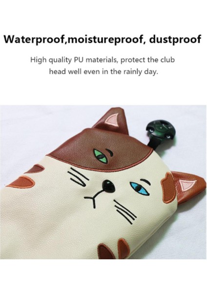 Premium Pu Cat Golf Kafa Kapağı Headcover Golf Kulübü Fw Ut Ut Dr Dr 30.5X14.5CM Fw Için (Yurt Dışından) fırsatları