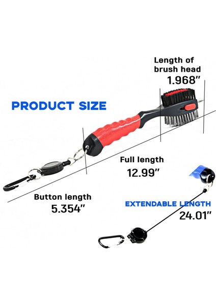 Golf Club Fırça Groover Temizleyici Golfçü Açık Hava RED11 Için Geri Çekilebilir (Yurt Dışından) fırsatları