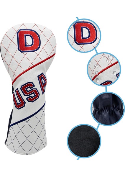 Golf Headcover Usa Ayarlanabilir Su Geçirmez Sürücü Için Açık Hava Için Dayanıklı (Yurt Dışından) indirimleri