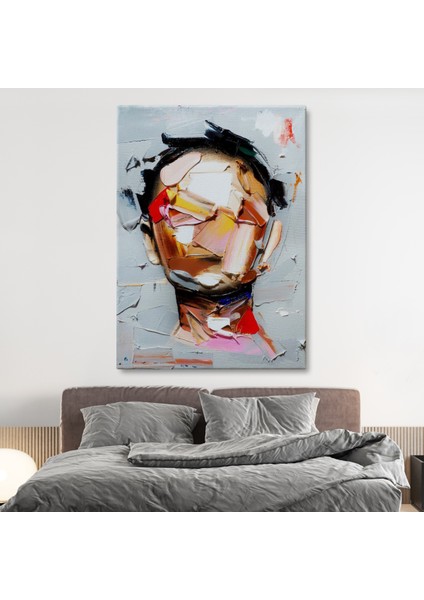 Fırça Darbesi Insan Yüzü Kanvas Tablo, Soyut Kadın Yüzü Portresi Kanvas Tablo fiyatları
