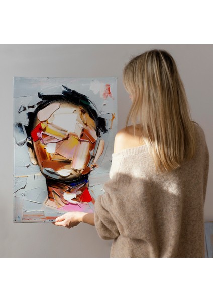 Fırça Darbesi Insan Yüzü Kanvas Tablo, Soyut Kadın Yüzü Portresi Kanvas Tablo fırsatları