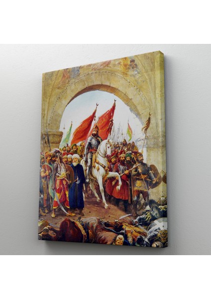 Fausto Zonaro Fatih Sultan Mehmet Istanbul'a Girerken Kanvas Tablo