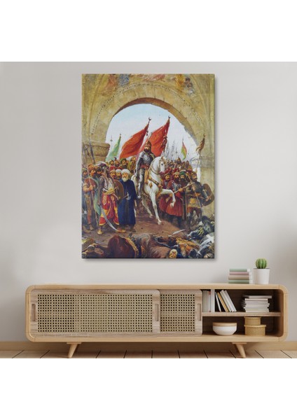 Fausto Zonaro Fatih Sultan Mehmet Istanbul'a Girerken Kanvas Tablo