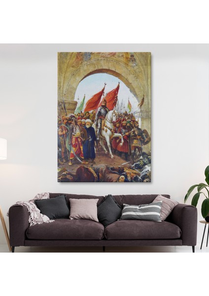 Fausto Zonaro Fatih Sultan Mehmet Istanbul'a Girerken Kanvas Tablo