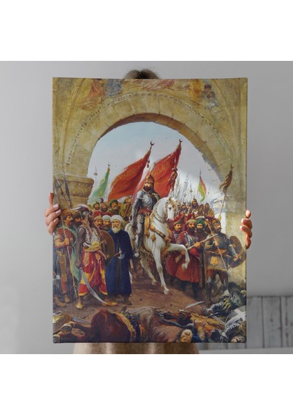 Fausto Zonaro Fatih Sultan Mehmet Istanbul'a Girerken Kanvas Tablo
