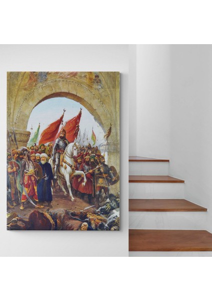 Fausto Zonaro Fatih Sultan Mehmet Istanbul'a Girerken Kanvas Tablo