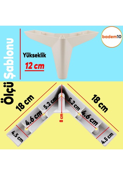 Napoli Lüks Mobilya Kanepe Sehpa Puf Koltuk Ayağı 12 cm Krem Baza Ayakları fırsatları
