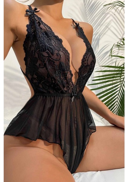 Merry See Dantelli Gecelik Babydoll Bodysuit