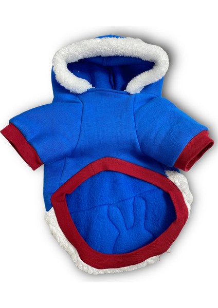 Sweet Blue Rabbit Sweatshirt Kapşonlu Kedi Kıyafeti Kedi Sweatshirt
