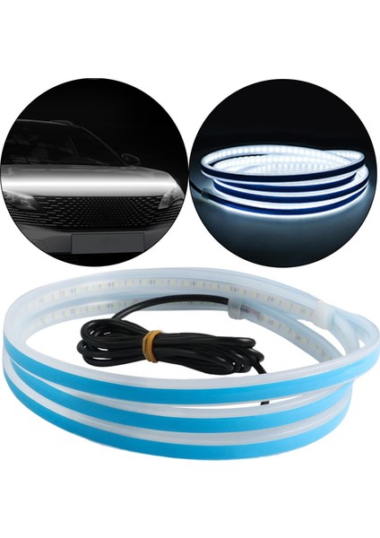 Araba Hood Araba Motor Kapağı Dekorasyonu Araç Parçaları Için Esnek 150CM Beyaz Işık indirimleri