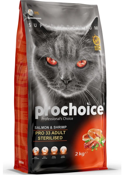 Pro Choice Pro33 Kısırlaştırılmış Somon Kedi Maması 2 Kg