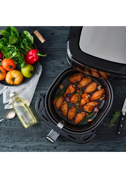 H30 XXL 7 Litre Geniş Hazneli Dokunmatik 8 Ön Ayarlı Airfryer Sıcak Hava Fritözü