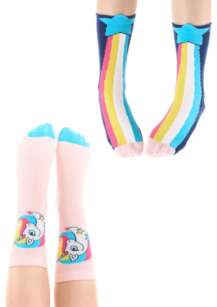 Rainbow Star Kız Çocuk 2li Soket Çorap Takım