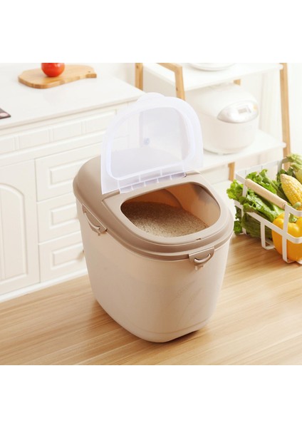 10 kg. Pirinç Saklama Kabı Mutfak Kuru Meyveler Hava Geçirmez Tank Nem Geçirmez Gri (Yurt Dışından) fırsatları
