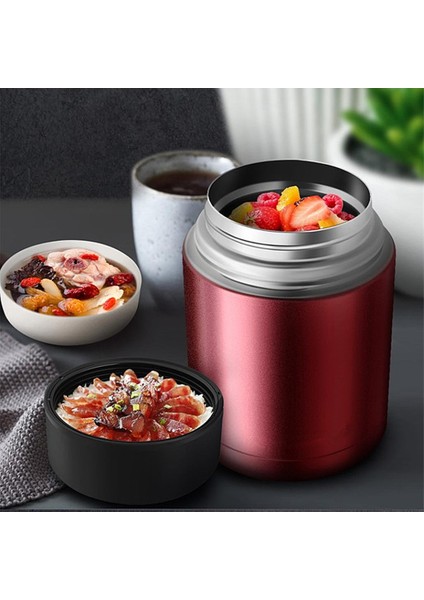 Sıcak Gıda Öğle Yemeği Kutusu İçin Gıda Kavanozu Geniş Ağız Kaplı Gül 800 ml. (Yurt Dışından)