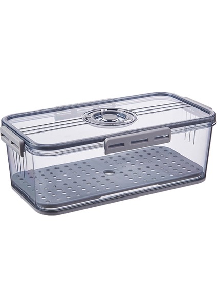 Kuru Tahıl Gri İçin İstiflenebilir Hava Geçirmez Kapak ve Tahliye Tepsisi ile Gıda Depolama Kapları 32.5 x 17.5 x 11 cm. (Yurt Dışından)