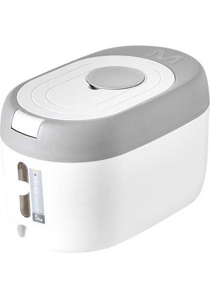 Kapalı Pirinç Kovası Cat Pet Köpek Yemeği Depolama Konteyneri Gri 30.8 x 19.5 x 18 cm. (Yurt Dışından)