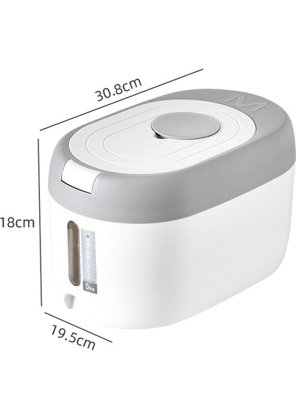 Kapalı Pirinç Kovası Cat Pet Köpek Yemeği Depolama Konteyneri Gri 30.8 x 19.5 x 18 cm. (Yurt Dışından) modelleri