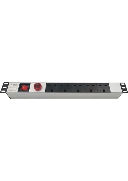 AmpConnect 19″  1u  5 x İngiliz (UK) soketli, Akım ve Gerilim Göstergeli, On / Off Anahtarlı, Rack Mount Yatay PDU