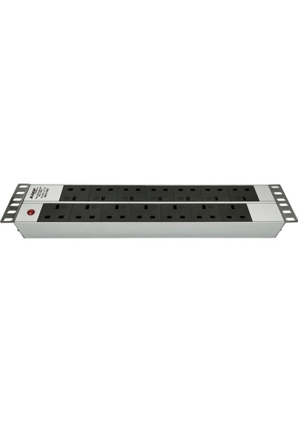 Connect 19'' 2u 14 Brıtısh Type BS1363 Socket Power Indıcator Lıght, 3x1,5 Mm² Nymhy Cable, BS1363 Plug Alumınıum Profıle Frame Pdu