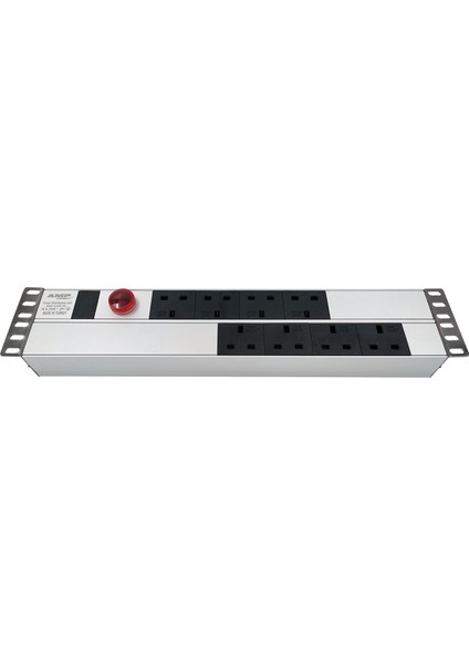 Connect 19″  2u  8 Way Brıtısh Type BS1363 Socket Wıth Current And Voltage Dısplay , 3x1,5 Mm² Nymhy Cable, BS1363 Plug Alumınıum Profıle Frame Pdu