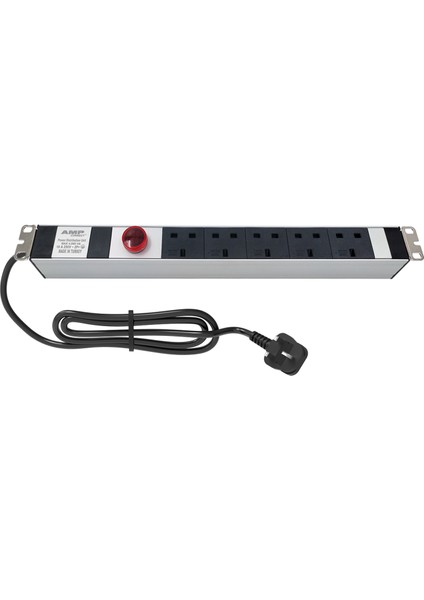 Connect 19″ 1u 5 Way Brıtısh Type BS1363 Socket Wıth Current And Voltage Dısplay , 3x1,5 Mm² Nymhy Cable, BS1363 Plug Alumınıum Profıle Frame Pdu