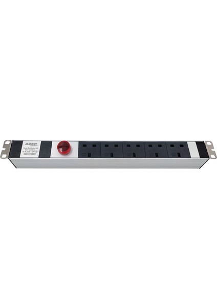 Connect 19″ 1u 5 Way Brıtısh Type BS1363 Socket Wıth Current And Voltage Dısplay , 3x1,5 Mm² Nymhy Cable, BS1363 Plug Alumınıum Profıle Frame Pdu