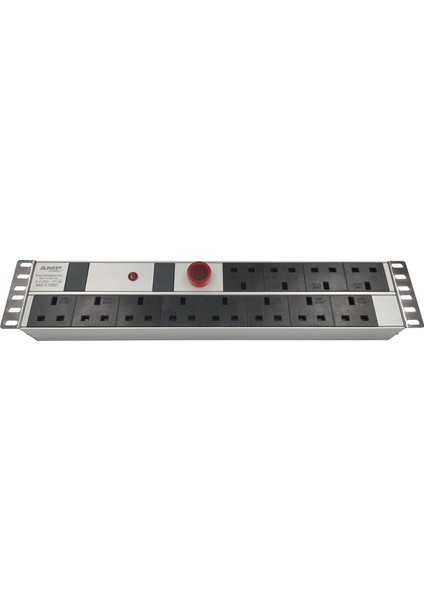 Connect 19″  2u  12  Way Brıtısh Type BS1363 Socket Wıth Current And Voltage Dısplay Surge Protectıon Devıce Connected , 3x1,5 Mm² Nymhy Cable, BS1363 Plug Alumınıum Profıle Frame Pdu