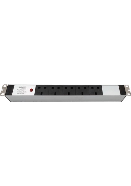 Connect 19″  1u  5 Brıtısh Type BS1363 Socket Surge Protectıon Devıce Connected, 3x1,5 Mm² Nymhy Cable, BS1363 Plug Alumınıum Profıle Alumınıum Profıle Frame Pdu