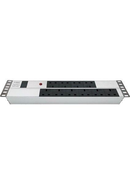 Connect 19″  2u  10 Brıtısh Type BS1363 Socket Surge Protectıon Devıce Connected, 3x1,5 Mm² Nymhy Cable, BS1363 Plug Alumınıum Profıle Alumınıum Profıle Frame Pdu