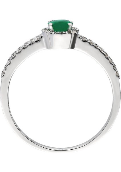 Pırlanta ve Oval Zümrüt Taşlı Yüzük 0405R0005 modelleri