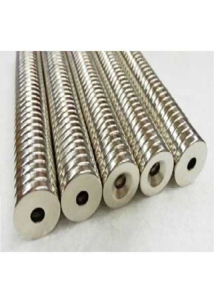 Güçlü Neodyum Mıknatıs Havşa Delikli D15X5 (6 Adet)
