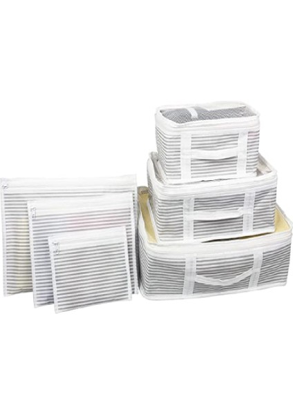 6'lı Valiz Düzenleyici Set- Çizgili