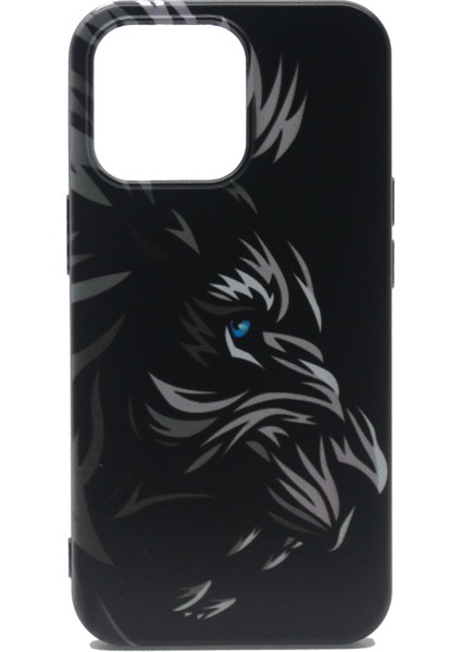 Apple iPhone 13 Pro Kılıf Kartal Resimli Liquid 3D Desenli Kapak