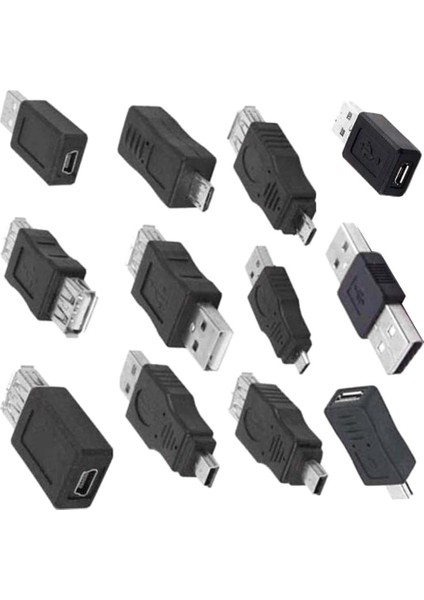 12PCS Adaptörler Kit 12'de 1 Otg Usb2.0 Micro USB Mini USB (Yurt Dışından)