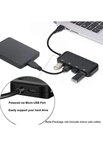 Pc Dizüstü Bilgisayar USB Hub İçin Konektörler USB 3.0 Adaptör Kablo Genişletme Ayrıştırıcısı (Yurt Dışından)