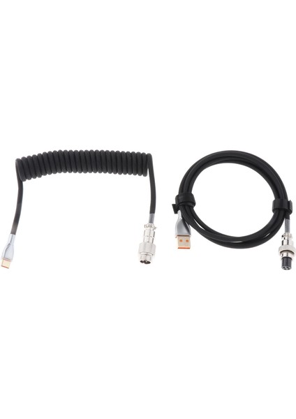 Mekanik Klavye İçin 1,8m Söndürülebilir USB Cep Telefonu Siyah (Yurt Dışından)