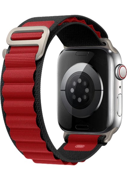 Apple Watch 38-40-41MM Krd-26 Alpine Çift Renkli Bordo Kordon