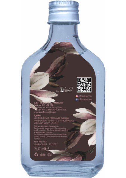 Manolya Kolonya Eau De Cologne Cam Şişe 200 ml