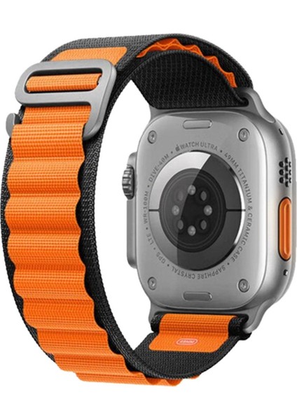 Apple Watch 42-44-45-49MM Krd-26 Alpine Çift Renkli Turuncu Kordon