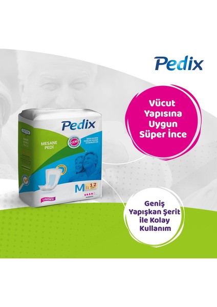 Mesane Pedi Unisex Orta Boy Medıum (M) 36 Adet