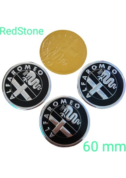 Alfa Romeo Alüminyum Yapıştırma Jant Göbeği 4 Lü 60MM