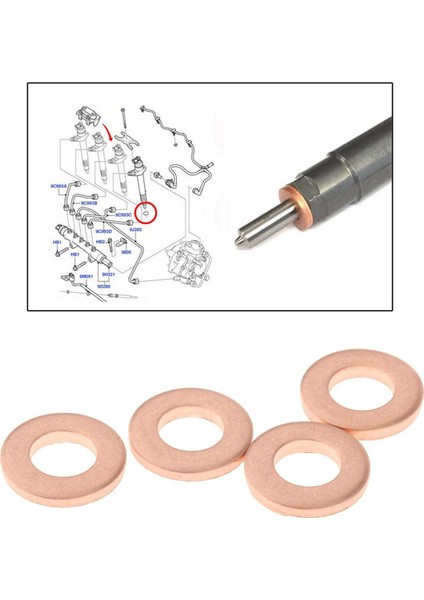 4pcs 2,2 2.4 2009 2010 Yakıt Mühür Bakır Rondelası (Yurt Dışından)