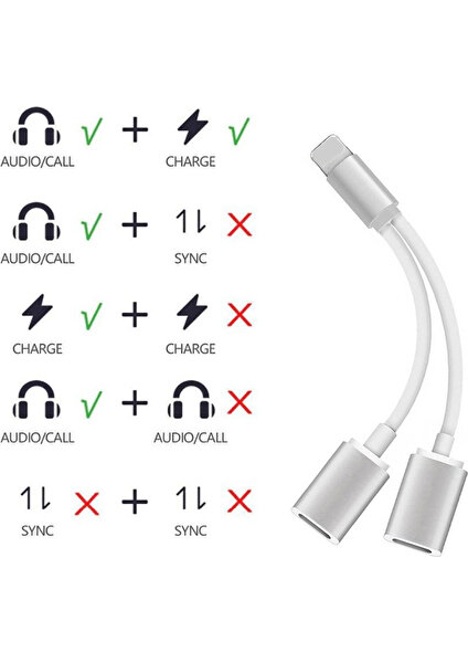 F Fityle 2 Adet Kulaklık Şarj Cihazı Ayırıcı Adaptörü İçin (Yurt Dışından)