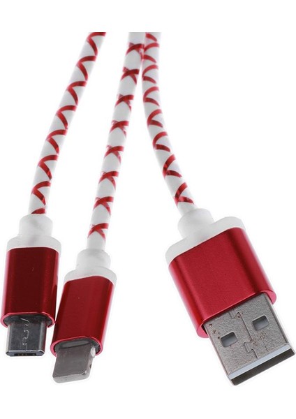 F Fityle Kablo USB Şarj Cihazı Anahtar Zinciri Kırmızı (Yurt Dışından)